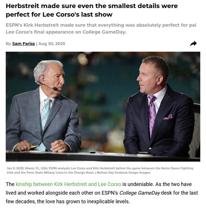 Herbstreit Honors Corso’s Legacy on GameDay