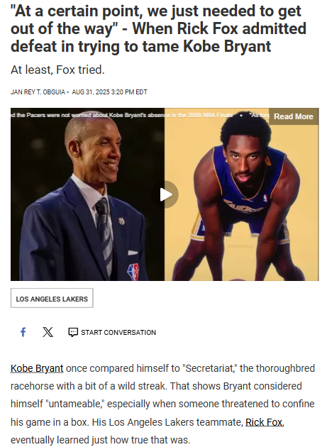 Fox on Kobe: Sometimes You Just Ride the Mamba