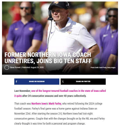 Mark Farley joins Illinois football after brief retirement