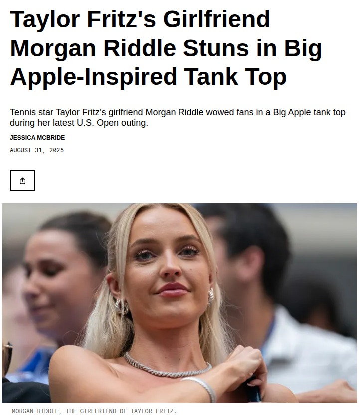 Morgan Riddle turns heads at the US Open