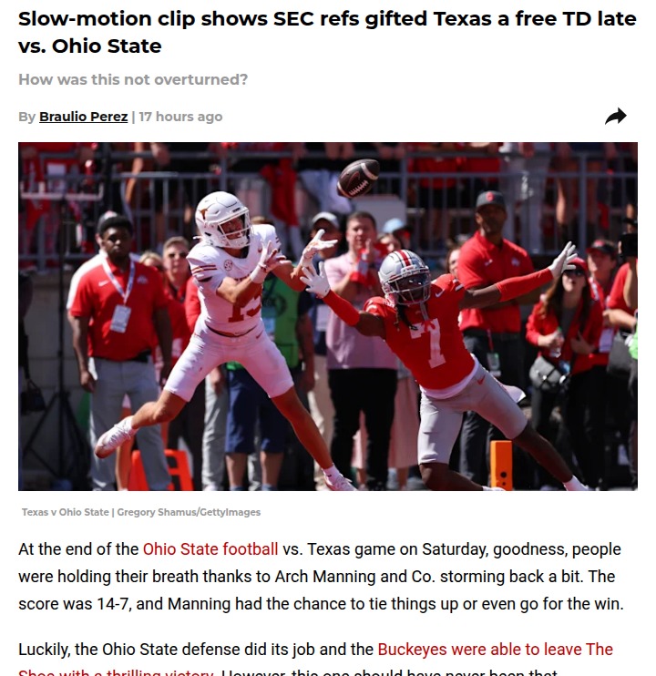 Did SEC Refs Gift Texas a Free TD vs. Buckeyes?