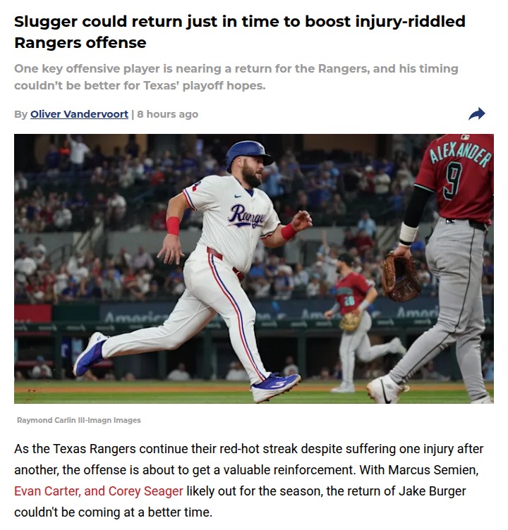 Rangers offense gets a much-needed boost