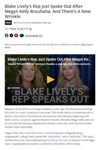 Blake Lively vs Megyn Kelly: Legal Drama 🍿