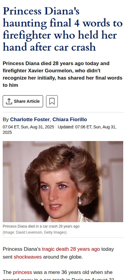 Princess Diana’s Final Words Revealed 😱