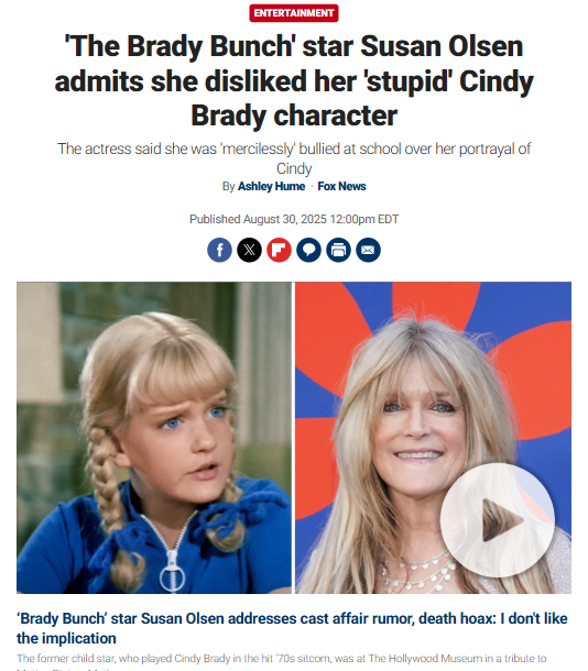 Susan Olsen Calls Cindy Brady 'Stupid'?! 😲