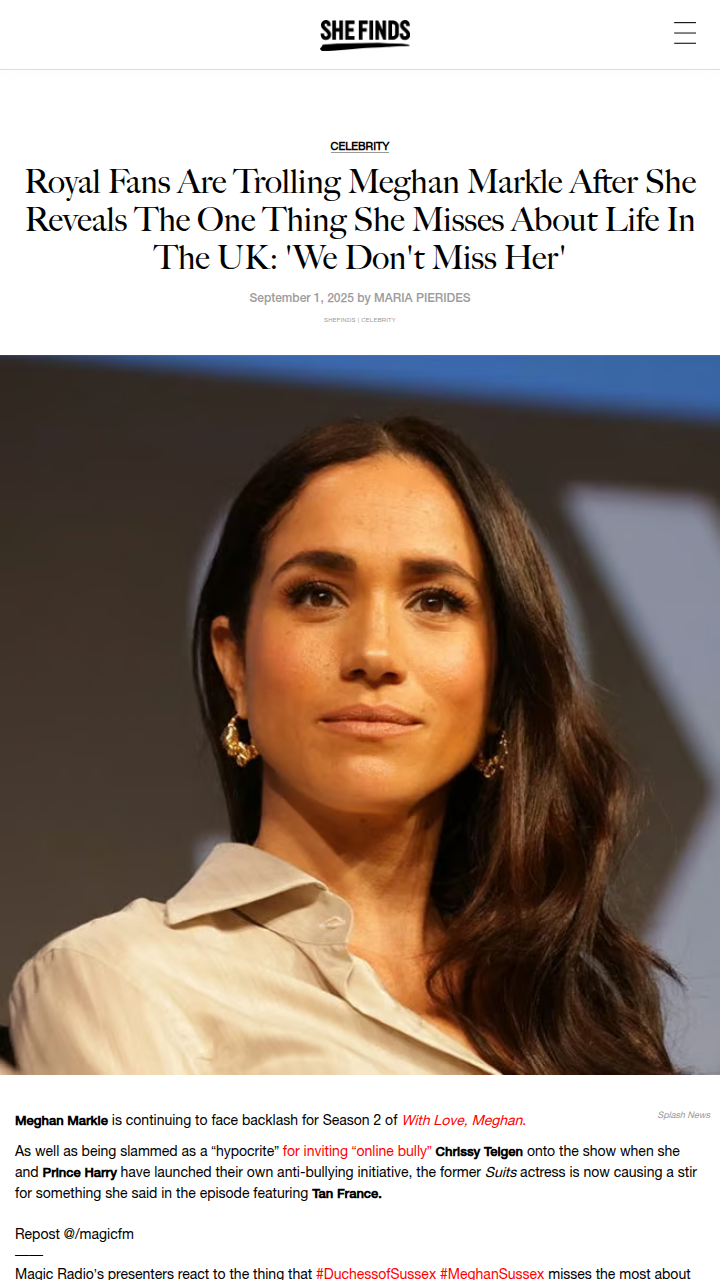 Meghan Markle's UK 'Miss' Sparks Major Shade 😂