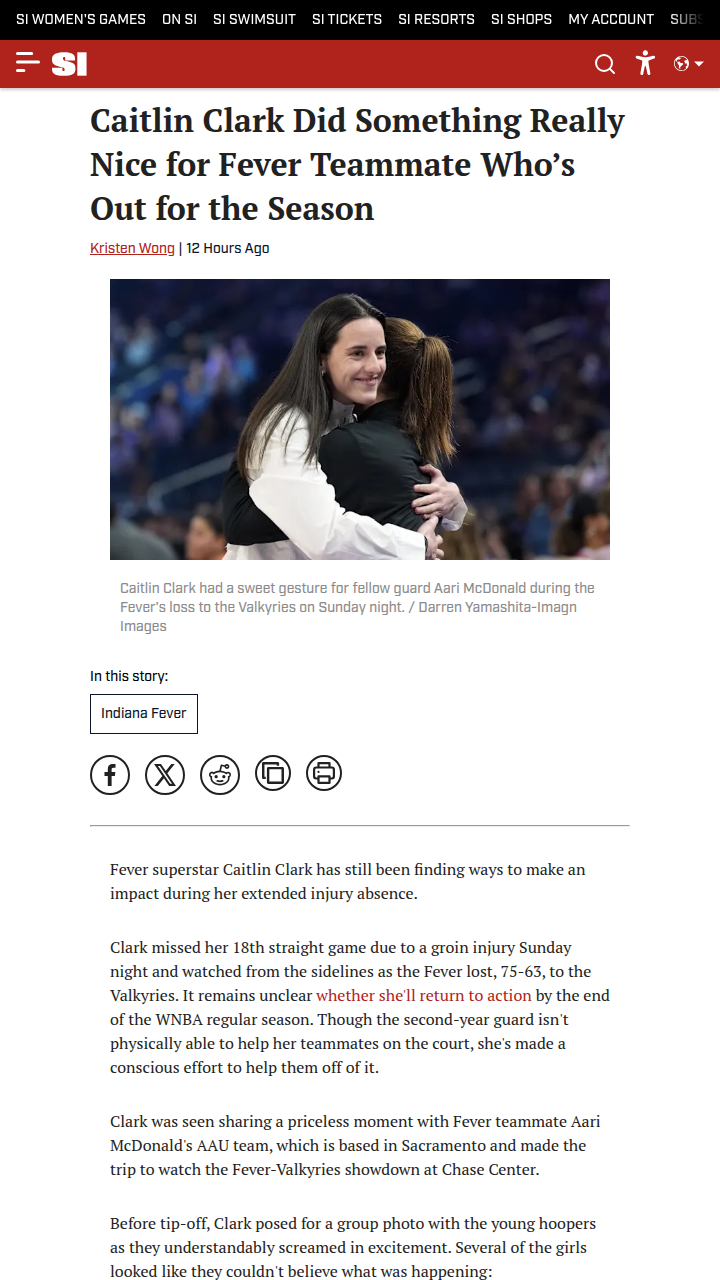 Caitlin Clark lifts Fever spirits off the court