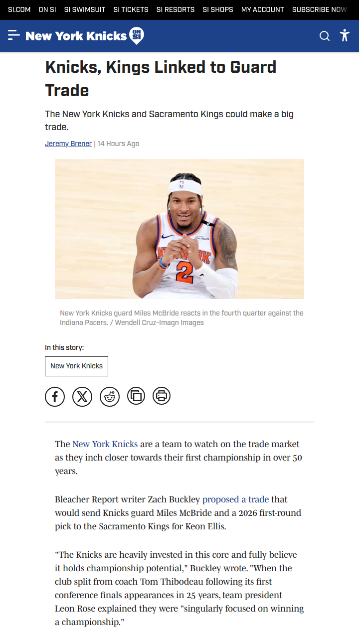 Knicks Eye Defensive Boost in Kings Swap?