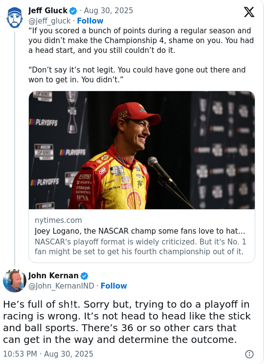 Logano Stirs Up NASCAR Playoff Controversy