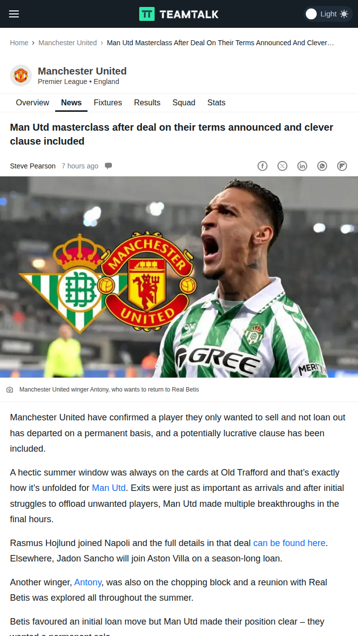 Red Devils Score Big with Antony Betis Deal