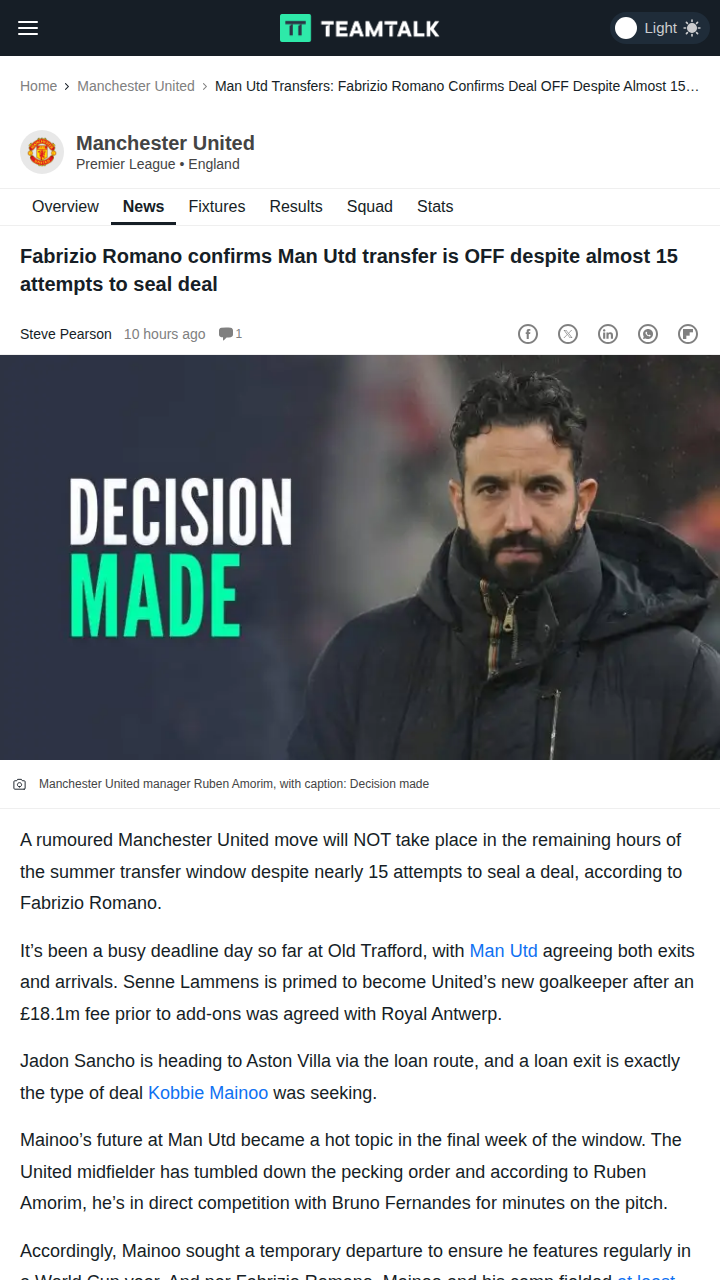 Mainoo Transfer Saga: United Slam Door Shut