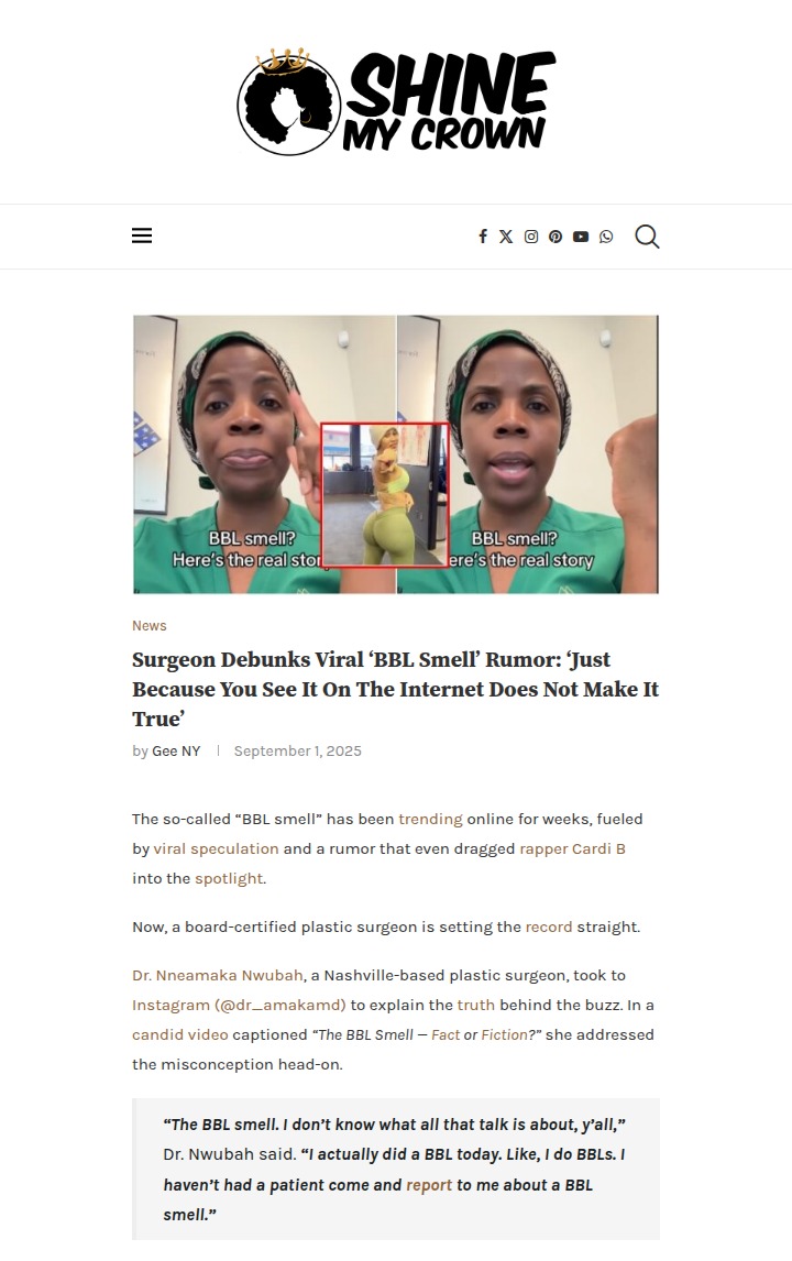 Cardi B BBL Smell Rumor: Surgeon Sets Record Straight