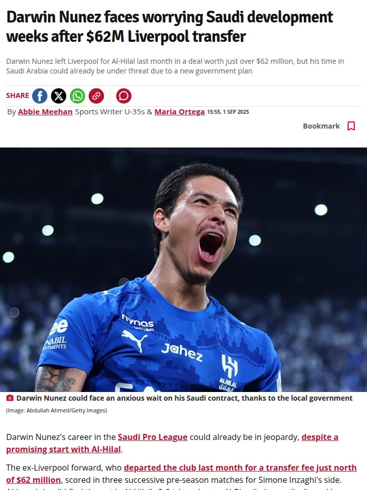 Nunez Faces Uncertainty in Saudi Pro League