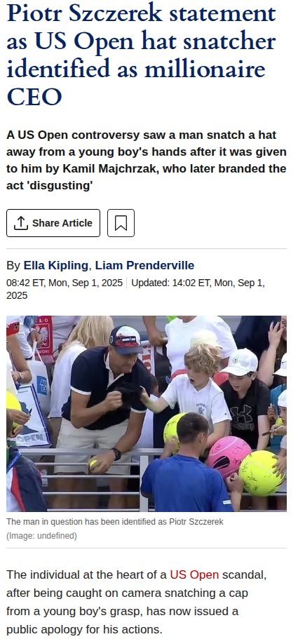 US Open Hat Snatch: Piotr Szczerek’s Apology