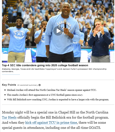 Michael Jordan joins the UNC football buzz
