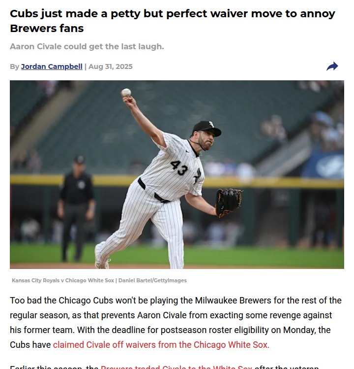 Cubs’ Waiver Move: Brewers Fans Fuming!