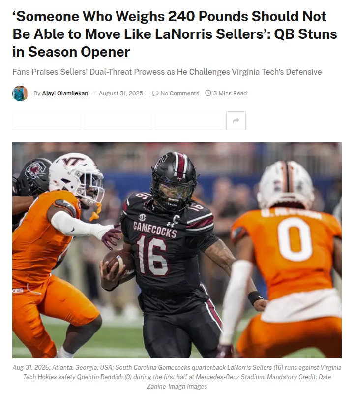Gamecocks’ LaNorris Sellers Breaks the Mold