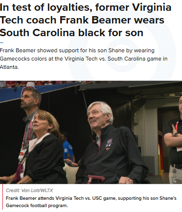 Frank Beamer rocks Gamecocks gear for his son