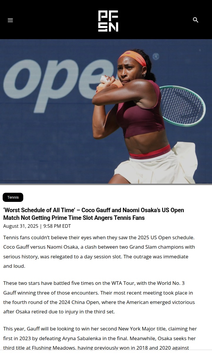 Osaka vs Gauff Daytime? US Open Scheduling Drama