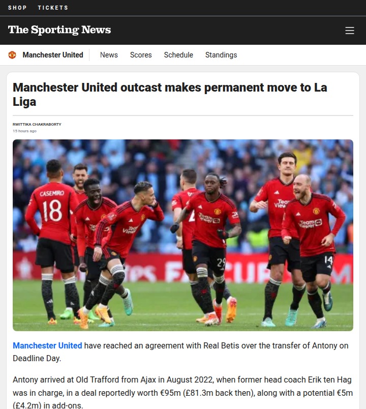 Antony’s Red Devils Exit: Betis Bound!