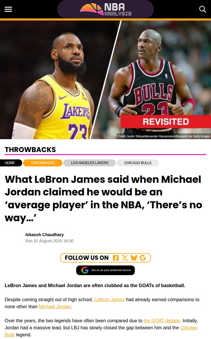 King James Responds to MJ’s ‘Average’ NBA Claim