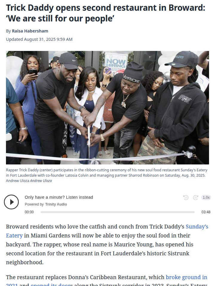 Soul food legend Trick Daddy brings flavor to Sistrunk