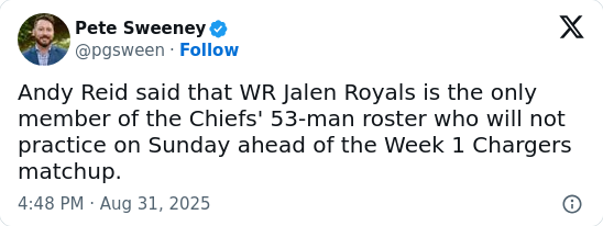 Chiefs’ WR shakeup: Royals out, new faces in