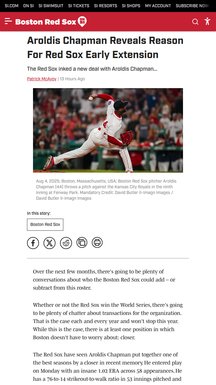 Why Chapman Chose to Stay in Boston