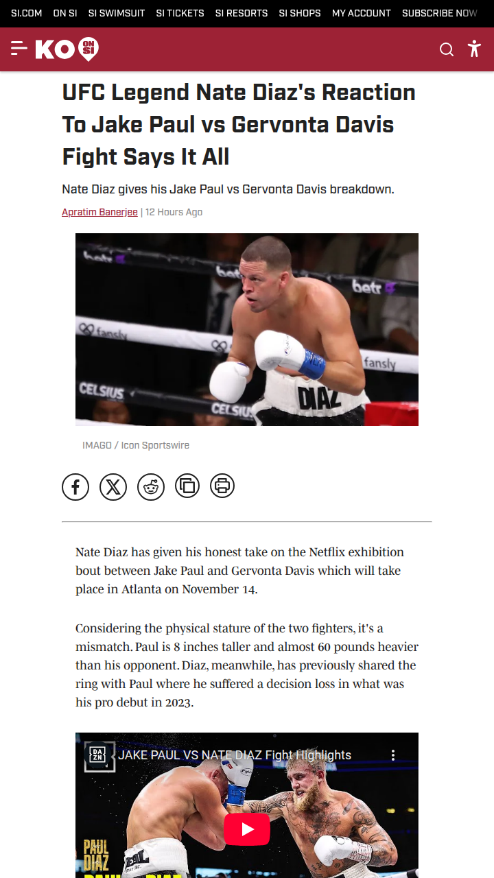 Nate Diaz Breaks Down Paul vs Tank: Mismatch?
