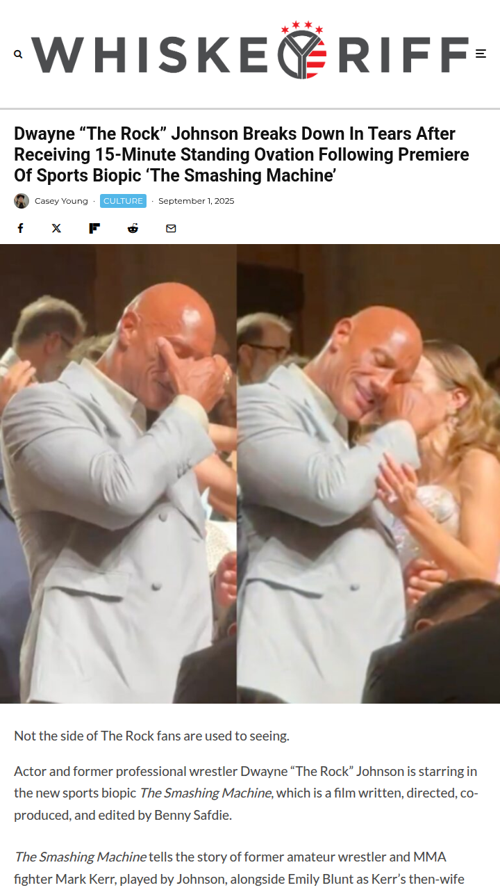 The Rock’s Emotional Venice Ovation for ‘The Smashing Machine’