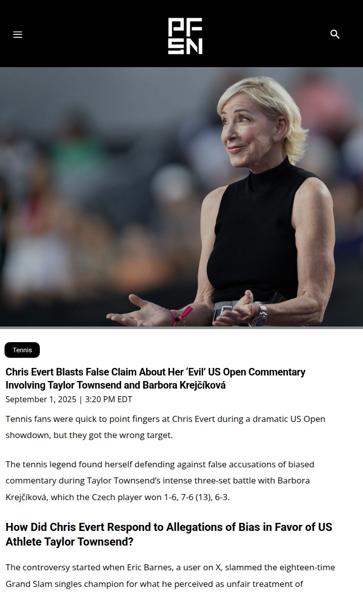 Chris Evert US Open Commentary Mix-Up!