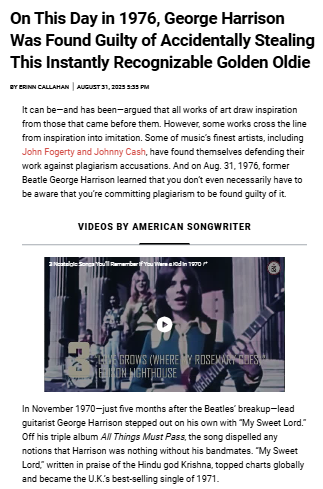 George Harrison’s Plagiarism Scandal?! 🎸