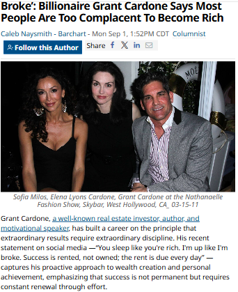 Why Grant Cardone Never Sleeps In