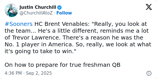 Bryce Underwood vs Oklahoma: Next Trevor Lawrence?
