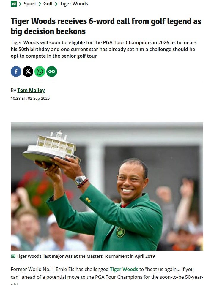 Tiger vs The Big Easy: Senior Tour Showdown?