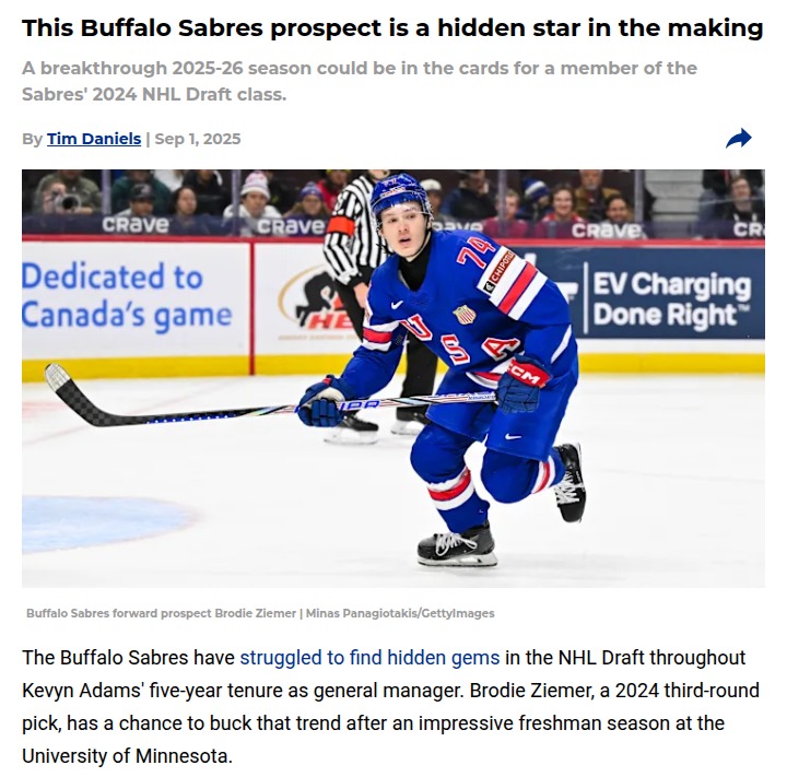 Buffalo’s next hockey workhorse: Brodie Ziemer