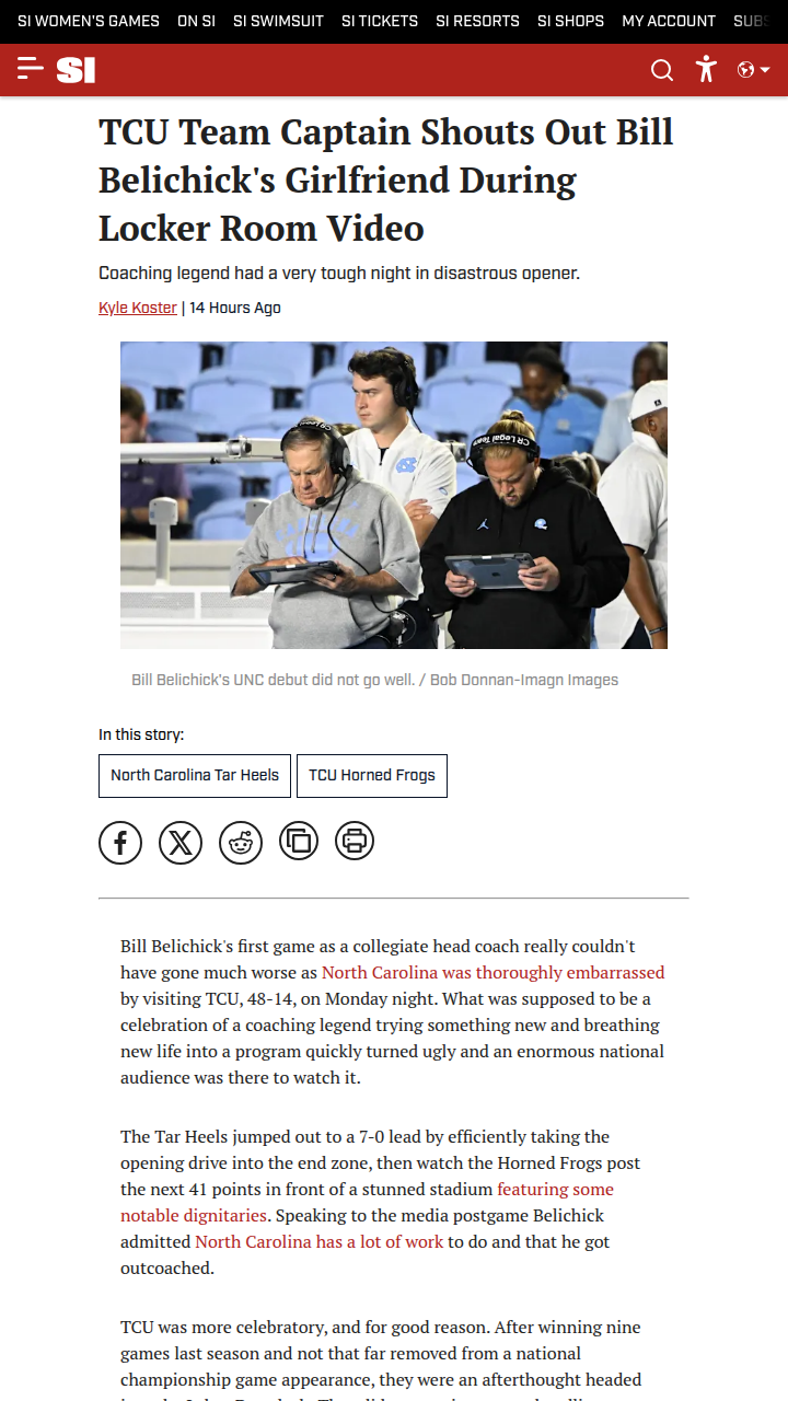 TCU Captain Trolls Belichick’s Sideline Drama