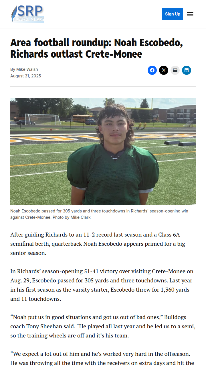 Richards’ Escobedo lights up season opener