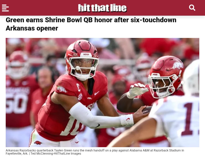 Green’s Record-Tying Debut Ignites Hogs Hype