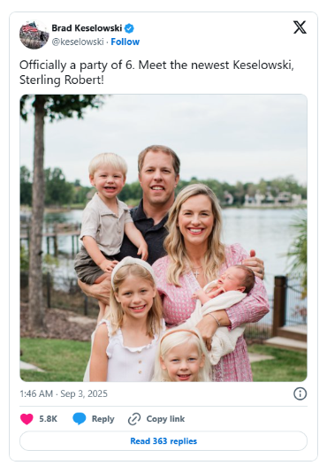 Brad Keselowski’s family just got bigger!