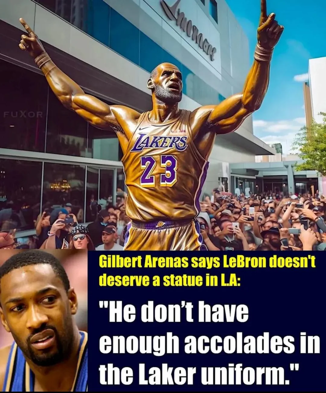Gilbert Arenas Says LeBron Doesn’t Deserve a Lakers Statue