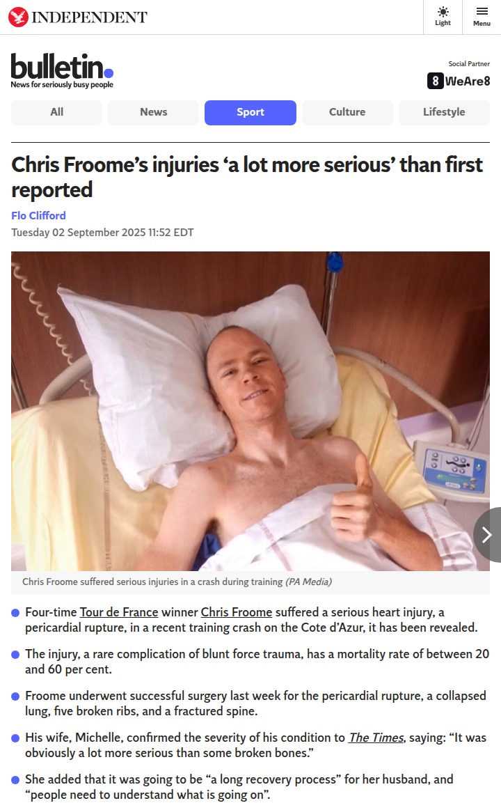 Froome’s Crash: More Than Broken Bones