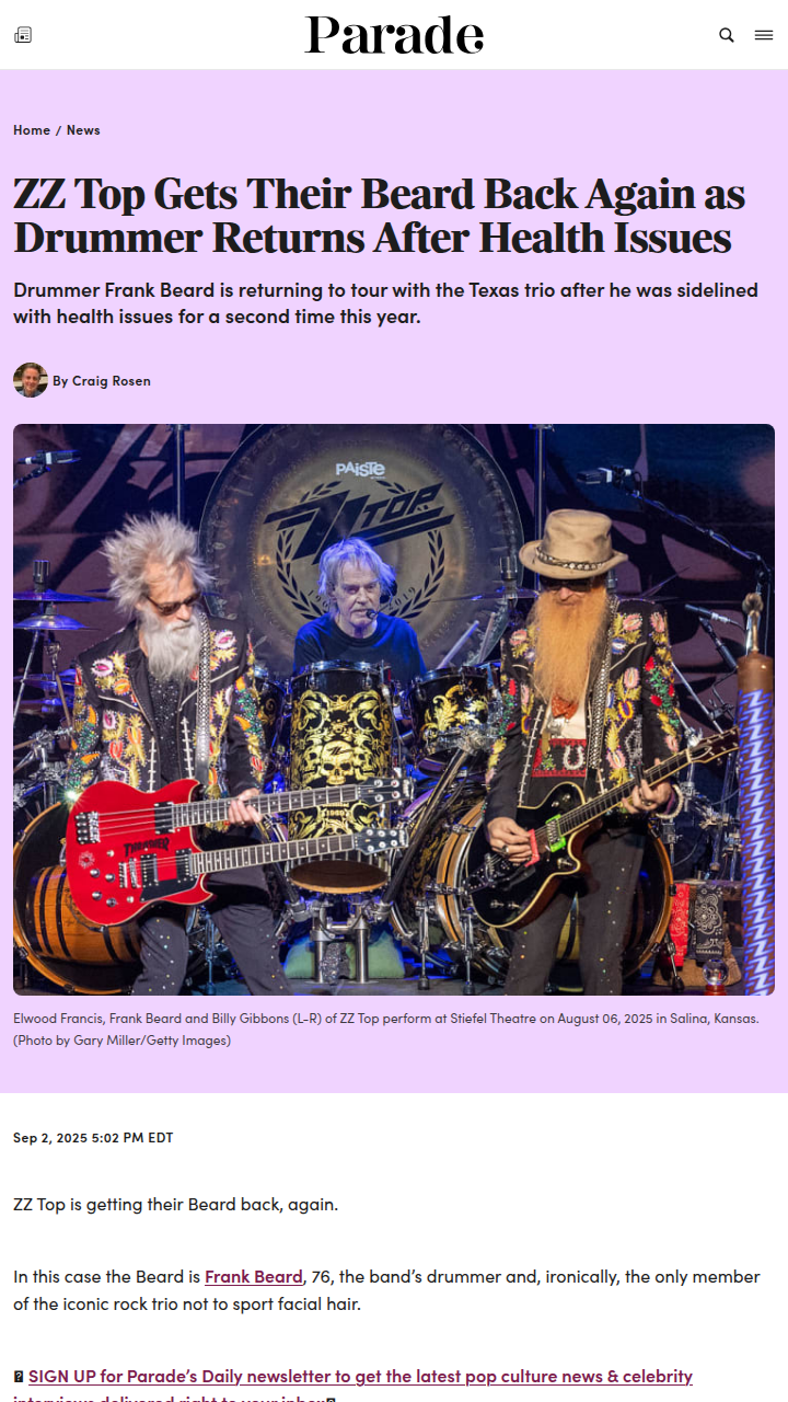 Frank Beard’s Comeback Sparks ZZ Top Fandom Debate 🥁
