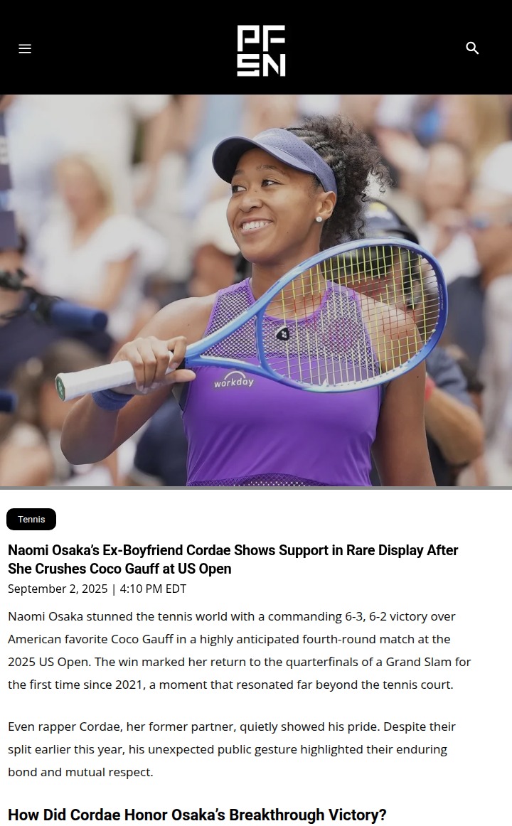 Osaka Dominates Gauff at US Open—Cordae Reacts