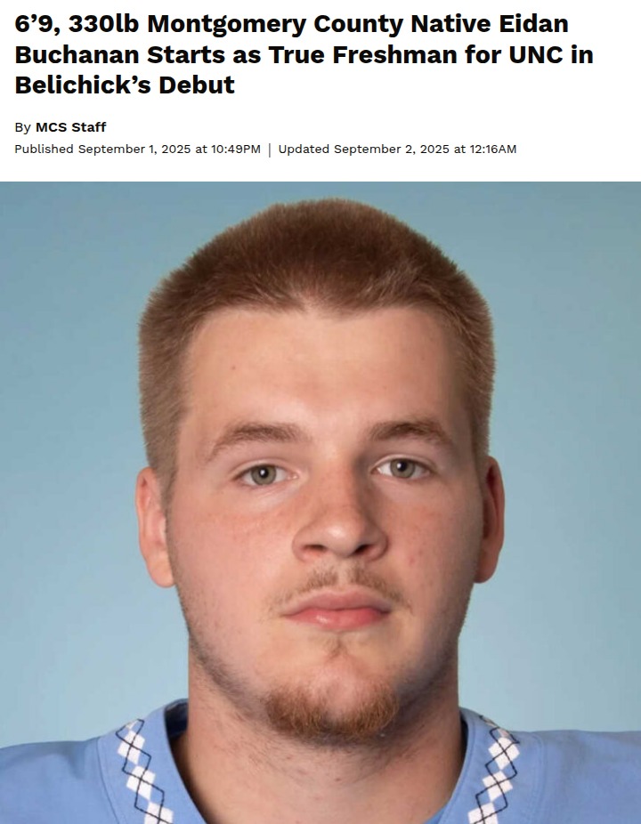 MoCo’s Eidan Buchanan makes waves in UNC football debut