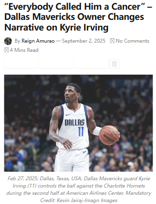 Kyrie Irving’s image flips in Dallas locker room