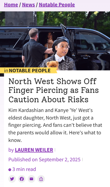 North West’s Finger Piercing Sparks Debate 💍