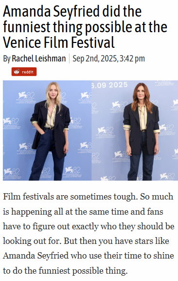 Amanda Seyfried’s Epic Outfit Swap 😂