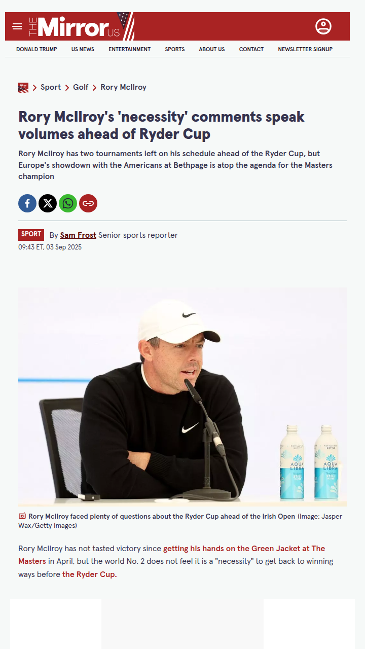 Rory Eyes Ryder Cup Glory, Not Just Wins