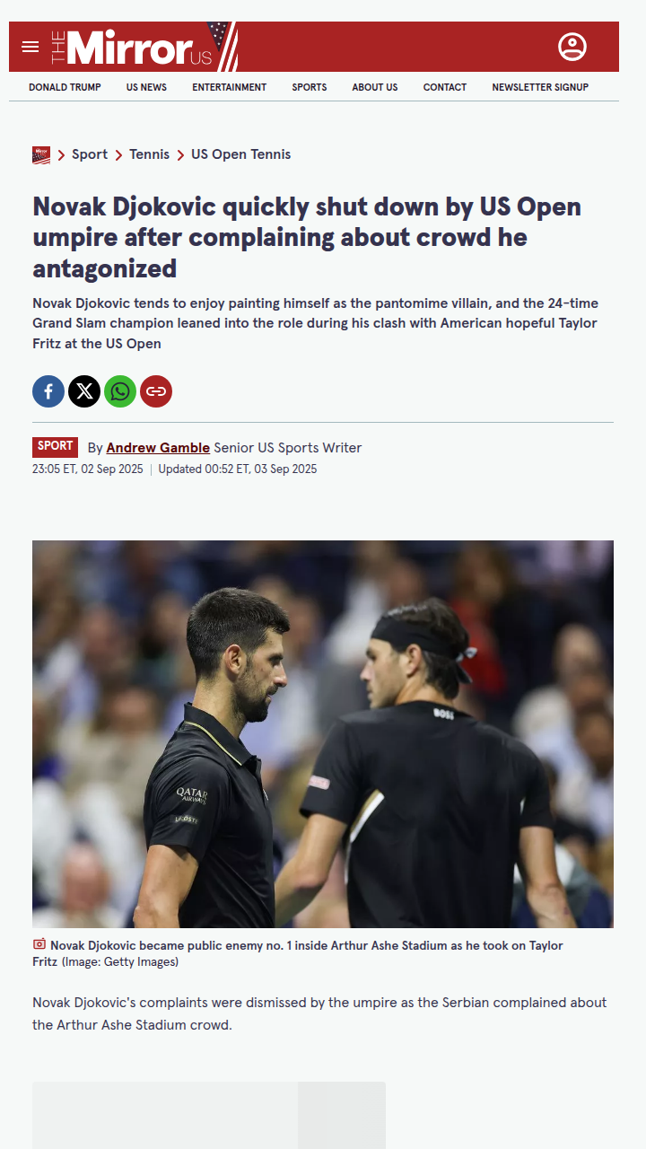 Djokovic vs Fritz: US Open Crowd Drama!